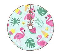 Gonna per albero di Natale, motivo fenicottero gelato e frutta, tappetino invernale per albero di Natale per casa, feste, vacanze, decorazioni per interni ed esterni