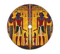 Gonna per albero di Natale rustica con stampa della tribù dell'antico Egitto, perfetta per la decorazione della fattoria, decorazione per la gonna dell'albero di Natale