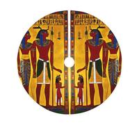 Gonna per albero di Natale rustica con stampa della tribù dell'antico Egitto, perfetta per la decorazione della fattoria, decorazione per la gonna dell'albero di Natale