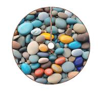 Gonna per albero di Natale rustica con stampa di ciottoli colorati da spiaggia, perfetta per la decorazione della fattoria, decorazione per la gonna dell'albero di Natale