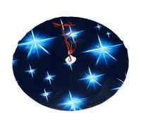 Gonna per albero di Natale stampata con stelle blu in stile cartone animato, 76,2 cm, decorazione per le vacanze, in morbido poliestere