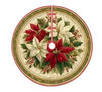 Gonna per albero di Natale, tradizionale albero di Natale, foglie di bacche rosse sotto l'albero decorazioni per le vacanze per la casa, centro commerciale, interni ed esterni, festival, decorazione