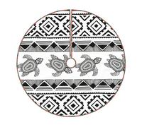 Gonna per albero di Natale trapuntata con stampa etnica a righe tartaruga, perfetta per proteggere il pavimento delle vacanze e decorazioni stagionali