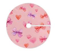 Gonna Per Albero Di Natale Watercolor Bow Heart Pattern M
