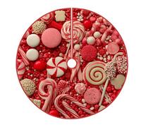 Gonna per albero di zucchero a forma di lecca-lecca, decorazione natalizia rossa sotto l'albero per le vacanze, per casa, chiesa, interni ed esterni, festival, feste, 152 cm