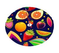 Gonna per albero in poliestere con stampa di fragole e pere, 91,4 cm, per decorazione natalizia, morbida decorazione natalizia