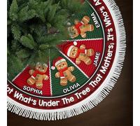 Gonna per albero personalizzata, backgrond rosso personalizzato con alberi matita albero gonna, non è quello che conta sotto gli alberi che importa è chi è intorno, gonne albero di neve, regali per