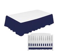 Gonna per culla con volant, gonna per biancheria da per asilo , gonna per culla ondulata con pompon, gonne per biancheria da per bambini in microfibra per e bambine 28 "X 52"