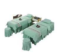 Gonna per lettino da massaggio 4 pezzi copriletto for massaggi for salone di bellezza, gonna for letto spa con foro, federa, coprisgabello, copripiumino(Color 16,190x80cm)