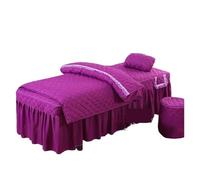 Gonna per lettino da massaggio 4 pezzi set di biancheria da letto trapuntata for salone bellezza massaggio uso spa lenzuola copriletto gonna federa copripiumino(Color 8,80x190)