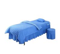 Gonna per lettino da massaggio 4 pezzi set di biancheria da letto trapuntata for salone bellezza massaggio uso spa lenzuola copriletto gonna federa copripiumino(Color 2,60x180)