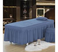 Gonna per Lettino da Massaggio, Lenzuola per Lettino da Massaggio, Coprifoglio per Lettino da Massaggio Morbido con Foro per Il Respiro del Viso, Copriletto Spa, Blue, 185x70cm