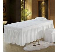Gonna per Lettino da Massaggio, Lenzuola per Lettino da Massaggio, Coprifoglio per Lettino da Massaggio Morbido con Foro per Il Respiro del Viso, Copriletto Spa, White, 190x70cm