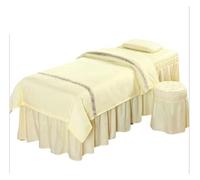 Gonna per lettino da massaggio Set biancheria da letto for salone di bellezza, centro massaggi, tavolo, gonna, federa, copri sgabello, copripiumino, 4 pezzi(Color 9,190x80cm)