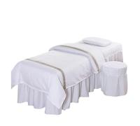Gonna per lettino da massaggio Set biancheria da letto for salone di bellezza, centro massaggi, tavolo, gonna, federa, copri sgabello, copripiumino, 4 pezzi(Color 1,180x60cm)