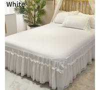 Gonna Per Materasso In Cotone Con Rouches In Chiffon Copriletto Avvolgente