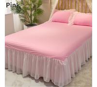 Gonna Per Materasso In Cotone Con Rouches In Chiffon Copriletto Avvolgente