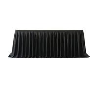 Gonna Per Tavolo - Lavabile Nero Con Increspature - Accessorio Riutilizzabile per Tavolo 183cm/274cm/427cm per Banchetto Carnevale Baby Shower Natale Matrimonio Compleanno Laurea Halloween