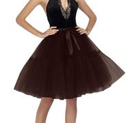 Gonna Performance da donna in tinta unita con stile cintura, abito corto fatto a mano, per il tempo libero attivo, caffè, Taglia unica