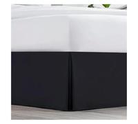 Gonna plissettata su misura, con tessuto resistente al restringimento e allo sbiadimento, altezza 35 cm (senza piattaforma) (nero, 160 x 200 x 35 cm)