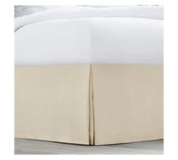 Gonna plissettata su misura per contenitore da letto, con tessuto resistente al restringimento e allo sbiadimento, altezza 35 cm (senza piattaforma) (beige, 80 x 190 x 35 cm)