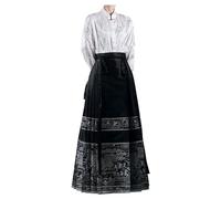 Gonna Righe La Canzone della Signora Huai Che Crea Una Gonna con Facce di Cavallo per Mostrare gonne Sottili e semplici di gonne a Pieghe in Raso a Vita Alta Gonna Scozzese Corta Rossa (Black, S)