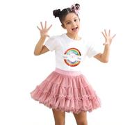 Gonna Rossa Tulle Bambina Girls Principessa Festa Glitter Tutu Skirt Vestito Principessa Bello per Bambini Piccoli per Spettacolo Danza