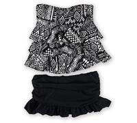 Gonna Ruffle A Strati Bandeau Da Donna Island Escape, Nera, 6