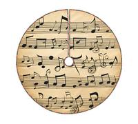 Gonna rustica per albero di Natale con stampa di note musicali, perfetta per Natale, Halloween e feste di Capodanno