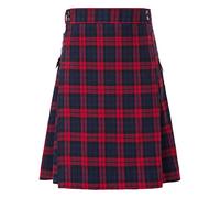 Gonna scozzese gotica, abbigliamento da uomo a quadri, classico tartan scozzese kilt goth rock minigonna streetwear confortevole Highland costume scozzese kilt skater streetwear Halloween, 02# rosso