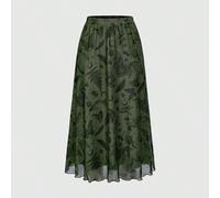 Gonna stile punk a-line da donna con stampa di pipistrelli, teschi e lune di zucca, stile gotico L,M,S,XL,XSTessuto in maglia