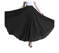 Gonna Swing Grande Gonna da ballo lirica elegante a doppio strato for donna, con gonna lunga e vita elastica for spettacoli di grandi swing(Black,S)