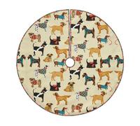 Gonna trapuntata per albero di Natale con stampa di cani di segugio, perfetta per proteggere il pavimento e decorazioni stagionali