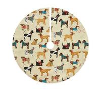 Gonna trapuntata per albero di Natale con stampa di cani di segugio, perfetta per proteggere il pavimento e decorazioni stagionali