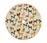 Gonna trapuntata per albero di Natale con stampa di cani di segugio, perfetta per proteggere il pavimento e decorazioni stagionali