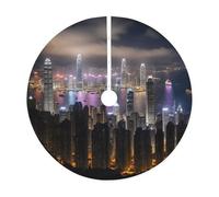 Gonna trapuntata per albero di Natale con stampa di Hong Kong, perfetta per proteggere il pavimento e decorazioni stagionali