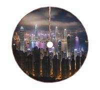 Gonna trapuntata per albero di Natale con stampa di Hong Kong, perfetta per proteggere il pavimento e decorazioni stagionali