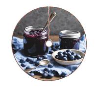 Gonna trapuntata per albero di Natale con stampa di marmellata di mirtilli, perfetta per proteggere il pavimento e decorazioni stagionali