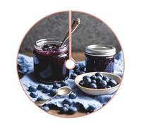 Gonna trapuntata per albero di Natale con stampa di marmellata di mirtilli, perfetta per proteggere il pavimento e decorazioni stagionali