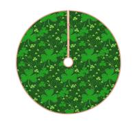 Gonna trapuntata per albero di Natale con stampa glitterata per il giorno di San Patrizio, perfetta per la protezione del pavimento e le decorazioni stagionali