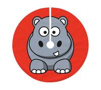 Gonna trapuntata per albero di Natale con stampa ippopotamo, perfetta per proteggere il pavimento e decorazioni stagionali