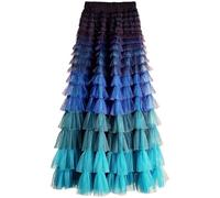 Gonna Tulle A Vita Elastica Per Donne A Strati Tutu In Rete Gradiente Arcobaleno