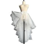 Gonna Tulle Donna Gonne da Ballo, da Balletto, in Garza, a Fascia, Monopezzo, Piccole, da Donna, Trasparenti, con Fiocco Irregolare, al Ginocchio, a Coda, di Media Lunghezza(White)