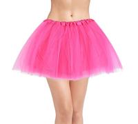 Gonna Tulle Rosa Rossa da Donna Elasticizzata a 3 Strati Gonnellino Danza Classica Gonne in Tulle Costume di Carnevale Festa Vacanza Danza Gonna da Corsa Vestiti Anni 80 Halloween Tutu Donna Adulto