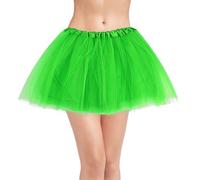Gonna Tulle Verde da Donna Elasticizzata a 3 Strati Gonnellino Danza Classica Gonne in Tulle Costume di Carnevale Festa Vacanza Danza Gonna da Corsa di Vestiti Anni 80 Halloween Tutu Donna Adulto