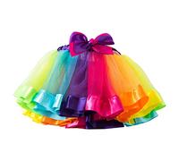 Gonna tutù arcobaleno da donna in rete a mezza lunghezza gonna tutù per palcoscenico balletto performance tutù gonna tutù per ragazze Boho corpetto a punto smock donna Y2k Bubble gonna lunga gonna