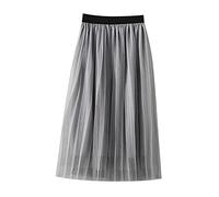 Gonna tutù da ragazza, completamente foderata, in tulle, tinta unita, basic, a pieghe, elasticizzata, per il tempo libero, elegante, per la primavera, l'estate, l'autunno, 1-10 anni, tutti i giorni