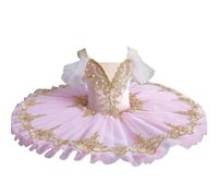 Gonna tutù di Danza Classica Rosa, Abbigliamento per La Pancia per Bambini Costume Professionale Palcoscenico Abito Balletto del Lago dei Cigni Abbigliamento Ballo Bambini,Rosa,170