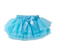 Gonna tutu morbida e soffice per neonata, pantaloncini, feste con bowknot, in maglia e tutù, Azzurro, 3-6 Monate