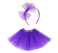 Gonna Tutu Per Adulti Da 1 Pezzo E Fascia Per Capelli Da 1 Pezzo, Design A Rete A Tre Strati, Foderata Con Tessuti Comodi, Gonna Da Festa E Danza Retrò, Costumi Per Le Vacanze.